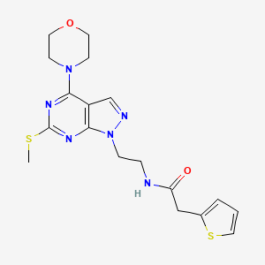 molecular formula C18H22N6O2S2 B6496420 N-{2-[6-(methylsulfanyl)-4-(morpholin-4-yl)-1H-pyrazolo[3,4-d]pyrimidin-1-yl]ethyl}-2-(thiophen-2-yl)acetamide CAS No. 941942-16-1