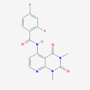 molecular formula C16H12F2N4O3 B6496437 N-{1,3-dimethyl-2,4-dioxo-1H,2H,3H,4H-pyrido[2,3-d]pyrimidin-5-yl}-2,4-difluorobenzamide CAS No. 941904-99-0
