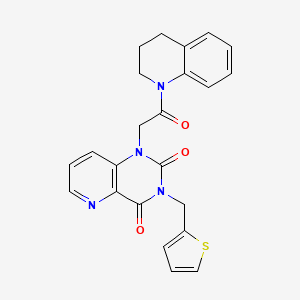 molecular formula C23H20N4O3S B6496451 1-[2-oxo-2-(1,2,3,4-tetrahydroquinolin-1-yl)ethyl]-3-[(thiophen-2-yl)methyl]-1H,2H,3H,4H-pyrido[3,2-d]pyrimidine-2,4-dione CAS No. 955789-48-7
