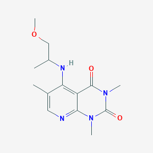 molecular formula C14H20N4O3 B6496466 5-[(1-methoxypropan-2-yl)amino]-1,3,6-trimethyl-1H,2H,3H,4H-pyrido[2,3-d]pyrimidine-2,4-dione CAS No. 941954-62-7