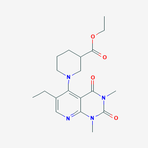 molecular formula C19H26N4O4 B6496472 ethyl 1-{6-ethyl-1,3-dimethyl-2,4-dioxo-1H,2H,3H,4H-pyrido[2,3-d]pyrimidin-5-yl}piperidine-3-carboxylate CAS No. 946203-05-0