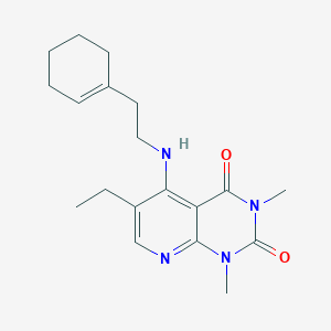 molecular formula C19H26N4O2 B6496474 5-{[2-(cyclohex-1-en-1-yl)ethyl]amino}-6-ethyl-1,3-dimethyl-1H,2H,3H,4H-pyrido[2,3-d]pyrimidine-2,4-dione CAS No. 941903-90-8