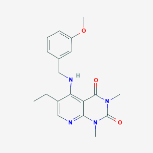 molecular formula C19H22N4O3 B6496476 6-ethyl-5-{[(3-methoxyphenyl)methyl]amino}-1,3-dimethyl-1H,2H,3H,4H-pyrido[2,3-d]pyrimidine-2,4-dione CAS No. 942008-27-7