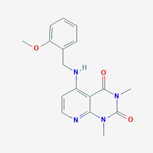 molecular formula C17H18N4O3 B6496480 5-{[(2-methoxyphenyl)methyl]amino}-1,3-dimethyl-1H,2H,3H,4H-pyrido[2,3-d]pyrimidine-2,4-dione CAS No. 941914-79-0