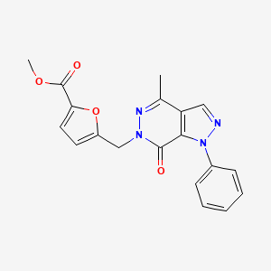 molecular formula C19H16N4O4 B6496491 methyl 5-({4-methyl-7-oxo-1-phenyl-1H,6H,7H-pyrazolo[3,4-d]pyridazin-6-yl}methyl)furan-2-carboxylate CAS No. 946203-82-3