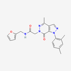 molecular formula C21H21N5O3 B6496517 2-[1-(2,4-dimethylphenyl)-4-methyl-7-oxo-1H,6H,7H-pyrazolo[3,4-d]pyridazin-6-yl]-N-[(furan-2-yl)methyl]acetamide CAS No. 941884-75-9