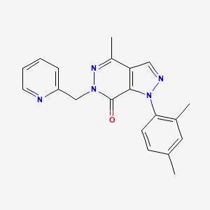 molecular formula C20H19N5O B6496522 1-(2,4-dimethylphenyl)-4-methyl-6-[(pyridin-2-yl)methyl]-1H,6H,7H-pyrazolo[3,4-d]pyridazin-7-one CAS No. 955918-53-3