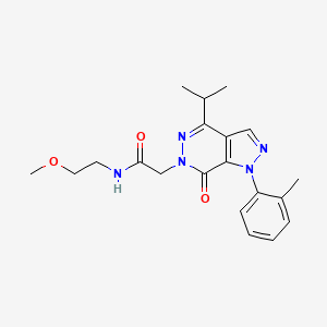 molecular formula C20H25N5O3 B6496531 N-(2-methoxyethyl)-2-[1-(2-methylphenyl)-7-oxo-4-(propan-2-yl)-1H,6H,7H-pyrazolo[3,4-d]pyridazin-6-yl]acetamide CAS No. 946204-50-8
