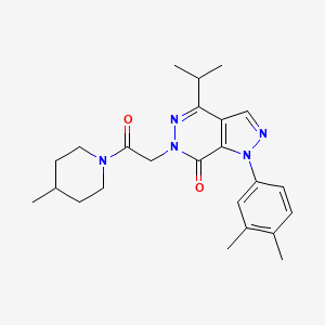 molecular formula C24H31N5O2 B6496533 1-(3,4-dimethylphenyl)-6-[2-(4-methylpiperidin-1-yl)-2-oxoethyl]-4-(propan-2-yl)-1H,6H,7H-pyrazolo[3,4-d]pyridazin-7-one CAS No. 946332-59-8