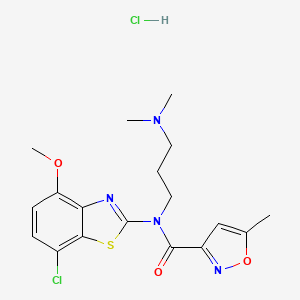 N-(7-chloro-4-methoxy-1,3-benzothiazol-2-yl)-N-[3-(dimethylamino)propyl]-5-methyl-1,2-oxazole-3-carboxamide hydrochloride