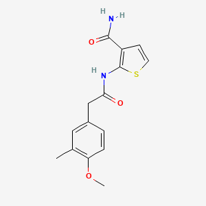 molecular formula C15H16N2O3S B6496614 2-[2-(4-methoxy-3-methylphenyl)acetamido]thiophene-3-carboxamide CAS No. 955807-44-0