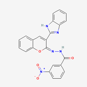 molecular formula C23H15N5O4 B6496643 N'-[(2E)-3-(1H-1,3-benzodiazol-2-yl)-2H-chromen-2-ylidene]-3-nitrobenzohydrazide CAS No. 328555-60-8