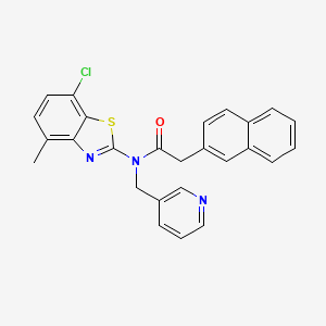 N-(7-chloro-4-methyl-1,3-benzothiazol-2-yl)-2-(naphthalen-2-yl)-N-[(pyridin-3-yl)methyl]acetamide