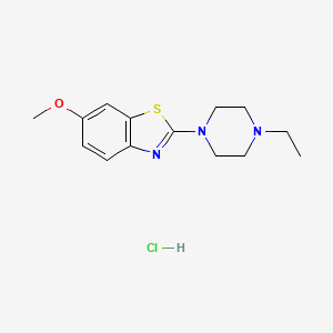 molecular formula C14H20ClN3OS B6496708 2-(4-ethylpiperazin-1-yl)-6-methoxy-1,3-benzothiazole hydrochloride CAS No. 1215463-81-2
