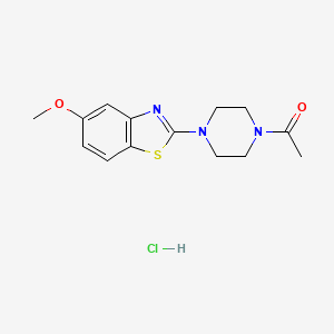 molecular formula C14H18ClN3O2S B6496716 1-[4-(5-methoxy-1,3-benzothiazol-2-yl)piperazin-1-yl]ethan-1-one hydrochloride CAS No. 1215343-69-3
