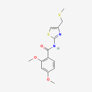 molecular formula C14H16N2O3S2 B6496720 2,4-dimethoxy-N-{4-[(methylsulfanyl)methyl]-1,3-thiazol-2-yl}benzamide CAS No. 941884-96-4