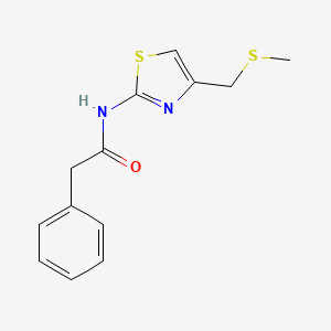 molecular formula C13H14N2OS2 B6496737 N-{4-[(methylsulfanyl)methyl]-1,3-thiazol-2-yl}-2-phenylacetamide CAS No. 955854-72-5