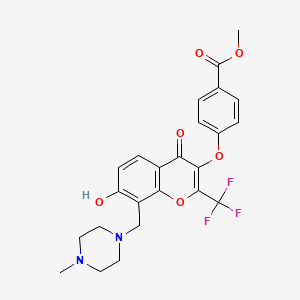 molecular formula C24H23F3N2O6 B6496755 methyl 4-({7-hydroxy-8-[(4-methylpiperazin-1-yl)methyl]-4-oxo-2-(trifluoromethyl)-4H-chromen-3-yl}oxy)benzoate CAS No. 845635-76-9