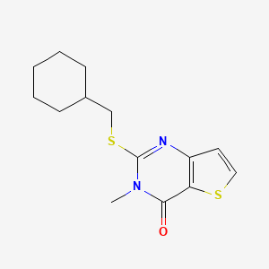 molecular formula C14H18N2OS2 B6496774 2-[(cyclohexylmethyl)sulfanyl]-3-methyl-3H,4H-thieno[3,2-d]pyrimidin-4-one CAS No. 1386731-17-4