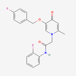 molecular formula C21H18F2N2O3 B6496858 N-(2-fluorophenyl)-2-{5-[(4-fluorophenyl)methoxy]-2-methyl-4-oxo-1,4-dihydropyridin-1-yl}acetamide CAS No. 946254-09-7
