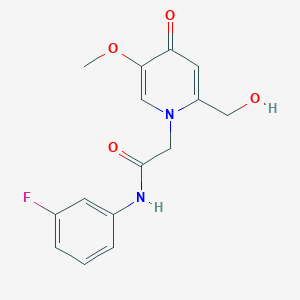 N-(3-fluorophenyl)-2-[2-(hydroxymethyl)-5-methoxy-4-oxo-1,4-dihydropyridin-1-yl]acetamide