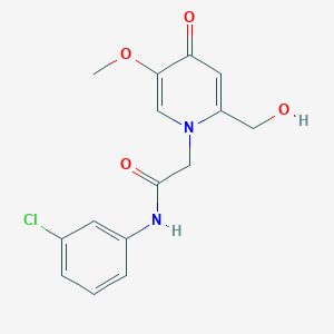 molecular formula C15H15ClN2O4 B6496873 N-(3-chlorophenyl)-2-[2-(hydroxymethyl)-5-methoxy-4-oxo-1,4-dihydropyridin-1-yl]acetamide CAS No. 942010-05-1