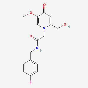molecular formula C16H17FN2O4 B6496878 N-[(4-fluorophenyl)methyl]-2-[2-(hydroxymethyl)-5-methoxy-4-oxo-1,4-dihydropyridin-1-yl]acetamide CAS No. 941885-41-2