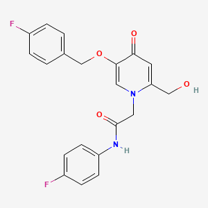 molecular formula C21H18F2N2O4 B6496885 N-(4-fluorophenyl)-2-{5-[(4-fluorophenyl)methoxy]-2-(hydroxymethyl)-4-oxo-1,4-dihydropyridin-1-yl}acetamide CAS No. 946333-76-2