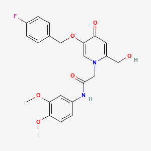molecular formula C23H23FN2O6 B6496898 N-(3,4-dimethoxyphenyl)-2-{5-[(4-fluorophenyl)methoxy]-2-(hydroxymethyl)-4-oxo-1,4-dihydropyridin-1-yl}acetamide CAS No. 946333-84-2
