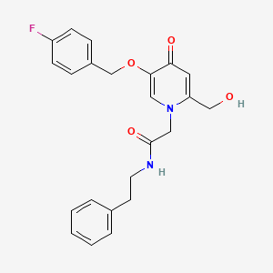 2-{5-[(4-fluorophenyl)methoxy]-2-(hydroxymethyl)-4-oxo-1,4-dihydropyridin-1-yl}-N-(2-phenylethyl)acetamide