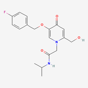 molecular formula C18H21FN2O4 B6496905 2-{5-[(4-fluorophenyl)methoxy]-2-(hydroxymethyl)-4-oxo-1,4-dihydropyridin-1-yl}-N-(propan-2-yl)acetamide CAS No. 946333-96-6