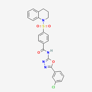 molecular formula C24H19ClN4O4S B6496922 N-[5-(3-chlorophenyl)-1,3,4-oxadiazol-2-yl]-4-(1,2,3,4-tetrahydroquinoline-1-sulfonyl)benzamide CAS No. 952818-83-6
