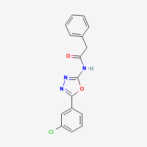 molecular formula C16H12ClN3O2 B6496945 N-[5-(3-chlorophenyl)-1,3,4-oxadiazol-2-yl]-2-phenylacetamide CAS No. 952893-92-4