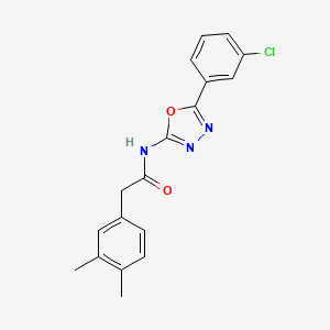 molecular formula C18H16ClN3O2 B6496947 N-[5-(3-chlorophenyl)-1,3,4-oxadiazol-2-yl]-2-(3,4-dimethylphenyl)acetamide CAS No. 952819-78-2