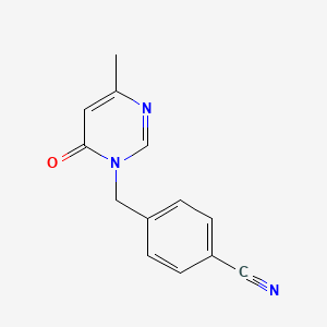 molecular formula C13H11N3O B6496960 4-[(4-methyl-6-oxo-1,6-dihydropyrimidin-1-yl)methyl]benzonitrile CAS No. 1305014-00-9