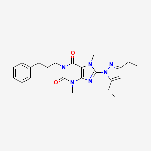 molecular formula C23H28N6O2 B6497049 8-(3,5-diethyl-1H-pyrazol-1-yl)-3,7-dimethyl-1-(3-phenylpropyl)-2,3,6,7-tetrahydro-1H-purine-2,6-dione CAS No. 1014030-84-2