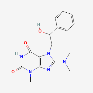 molecular formula C16H19N5O3 B6497063 8-(dimethylamino)-7-(2-hydroxy-2-phenylethyl)-3-methyl-2,3,6,7-tetrahydro-1H-purine-2,6-dione CAS No. 941886-09-5