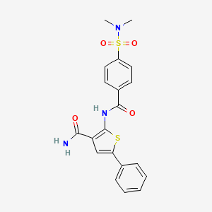 molecular formula C20H19N3O4S2 B6497073 2-[4-(dimethylsulfamoyl)benzamido]-5-phenylthiophene-3-carboxamide CAS No. 941975-04-8