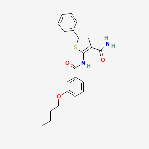 molecular formula C23H24N2O3S B6497088 2-[3-(pentyloxy)benzamido]-5-phenylthiophene-3-carboxamide CAS No. 952876-61-8