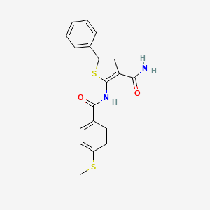 molecular formula C20H18N2O2S2 B6497089 2-[4-(ethylsulfanyl)benzamido]-5-phenylthiophene-3-carboxamide CAS No. 952877-06-4