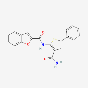 molecular formula C20H14N2O3S B6497092 N-(3-carbamoyl-5-phenylthiophen-2-yl)-1-benzofuran-2-carboxamide CAS No. 383380-29-8