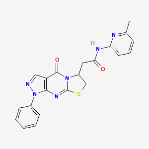 N-(6-methylpyridin-2-yl)-2-{2-oxo-6-phenyl-10-thia-1,5,6,8-tetraazatricyclo[7.3.0.0^{3,7}]dodeca-3(7),4,8-trien-12-yl}acetamide