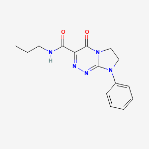 molecular formula C15H17N5O2 B6497162 4-oxo-8-phenyl-N-propyl-4H,6H,7H,8H-imidazo[2,1-c][1,2,4]triazine-3-carboxamide CAS No. 946228-94-0