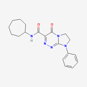 molecular formula C19H23N5O2 B6497173 N-cycloheptyl-4-oxo-8-phenyl-4H,6H,7H,8H-imidazo[2,1-c][1,2,4]triazine-3-carboxamide CAS No. 946229-18-1