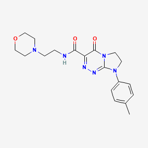 molecular formula C19H24N6O3 B6497186 8-(4-methylphenyl)-N-[2-(morpholin-4-yl)ethyl]-4-oxo-4H,6H,7H,8H-imidazo[2,1-c][1,2,4]triazine-3-carboxamide CAS No. 941994-50-9