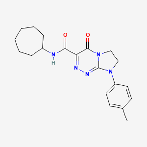 molecular formula C20H25N5O2 B6497190 N-cycloheptyl-8-(4-methylphenyl)-4-oxo-4H,6H,7H,8H-imidazo[2,1-c][1,2,4]triazine-3-carboxamide CAS No. 946279-41-0