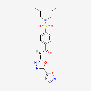 molecular formula C18H21N5O5S B6497233 4-(dipropylsulfamoyl)-N-[5-(1,2-oxazol-5-yl)-1,3,4-oxadiazol-2-yl]benzamide CAS No. 952847-72-2