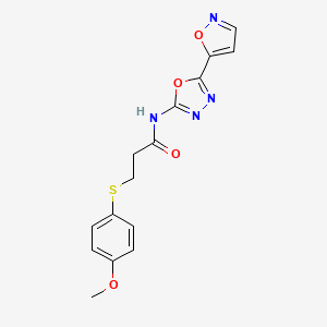 molecular formula C15H14N4O4S B6497260 3-[(4-methoxyphenyl)sulfanyl]-N-[5-(1,2-oxazol-5-yl)-1,3,4-oxadiazol-2-yl]propanamide CAS No. 952874-24-7