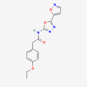 molecular formula C15H14N4O4 B6497272 2-(4-ethoxyphenyl)-N-[5-(1,2-oxazol-5-yl)-1,3,4-oxadiazol-2-yl]acetamide CAS No. 946208-27-1