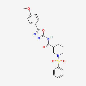 molecular formula C21H22N4O5S B6497289 1-(benzenesulfonyl)-N-[5-(4-methoxyphenyl)-1,3,4-oxadiazol-2-yl]piperidine-3-carboxamide CAS No. 952848-56-5